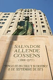 Statue of the late President Salvador Allende, Chiles first socialist leader who died in the military coup against him