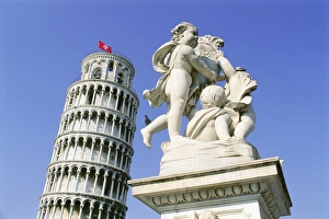Nude Prints: Statue in front of the Leaning Tower of Pisa