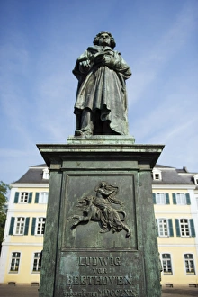 North Rhineland Westphalia Prints: Statue of Ludwig Van Beethoven in front of the post office