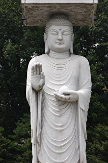Bongeunsa Prints: Statue of Maitreya, Buddha of the Future, Bongeunsa temple, Seoul, South Korea, Asia
