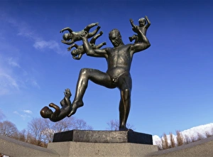 Children Prints: Statue of a man and babies