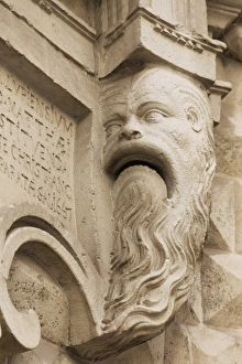Puglia Prints: Statue of man with long beard outside a church in Lecce, Puglia, Italy, Europe