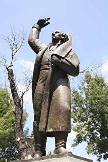 Mexico City Prints: Statue, Miguel Hidalgo, Plaza Hidalgo, Coyoacan, Mexico City, Mexico, North America