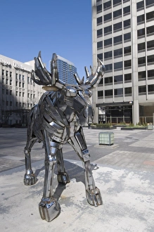 Moose Prints: Statue of Moose near the Tribune Building, Chicago, Illinois, United States of America