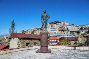 Bronze Prints: Statue in mountain village of Tschoch