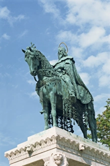 Statue near Matyas Templom in the castle area of old Buda