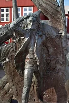Poet Collection: Statue of Nolsoyar Pall (Poul Poulsen Nolsoe), Faroese national hero, seaman