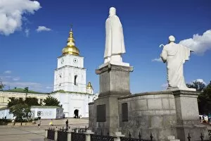 Statue outside St. Michaels Monastery, Kiev, Ukraine, Europe
