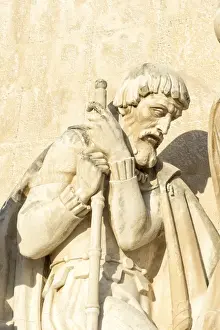 Belem Prints: Detail of statue on the Padrao dos Descobrimentos (Monument to the Discoveries), Belem