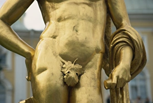 Peterhof Prints: Detail of statue, Petrodvorets, St. Petersburg, Russia, Europe