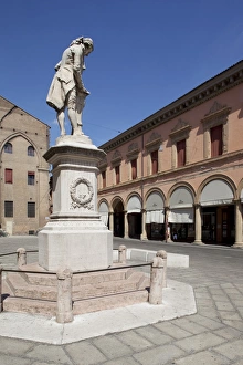 Bologna Prints: Statue in the Piazza Galvani, Bologna, Emilia Romagna, Italy, Europe