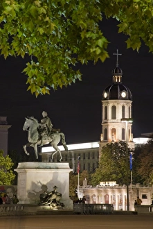 Lyon Prints: Statue in the Place Bellecour, Lyon, Rhone, France, Europe