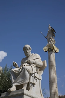 Images Dated 17th September 2008: Statue of Plato, The Academy, Athens, Greece, Europe