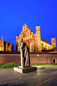 Adam Prints: A Statue of the Polish Poet Adam Mickiewicz in front of St