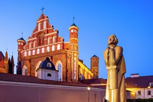 Adam Prints: A Statue of the Polish Poet Adam Mickiewicz in front of St