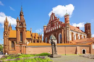 Adam Prints: A Statue of the Polish Poet Adam Mickiewicz in front of St