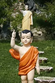 Statue of Prince Siddhartha, Buddha as a child, Sainte-Foy-Les-Lyon, Rhone
