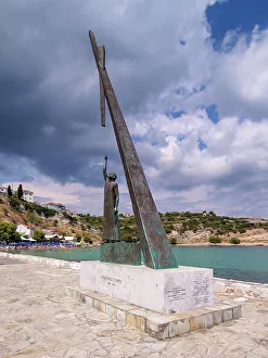 Samos Prints: Statue of Pythagoras, Port of Pythagoreio