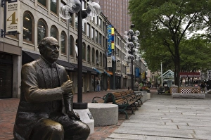 Quincy Market Prints: Statue in Quincy Market at Faneuil Hall Marketplace