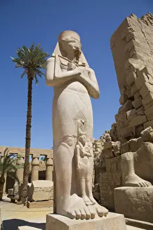 Sculptures Prints: Statue of Ramses II, Great Court, Karnak Temple Complex, UNESCO World Heritage Site