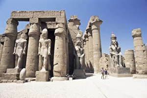 Ramses Ii Prints: Statue of Ramses II in the Great Court of Ramses II, Luxor Temple, Luxor