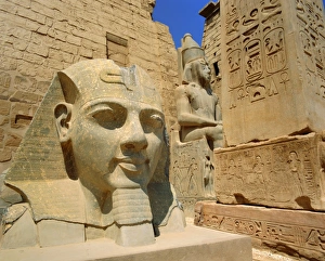 Statue of Ramses II and Obelisk, Luxor Temple, Luxor, Egypt, North Africa