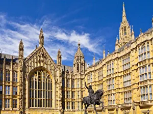 Parliament Prints: Statue of Richard the Lionheart outside Westminster, UNESCO World Heritage Site, London