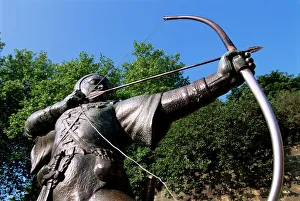 Nottingham Prints: Statue of Robin Hood, Nottingham, Nottinghamshire, England, United Kingdom, Europe