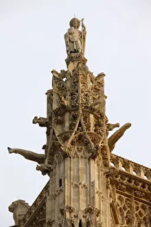 Statue of Saint James on top of the Saint Jacques Tower, Paris, France, Europe