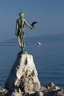 Kvarner Gulf Prints: Statue along sea front, Opatija, Kvarner Gulf, Croatia, Adriatic, Europe