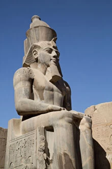 Antiquities Gallery: Statue of seated Ramses II, Court of Ramses II, Luxor Temple, Luxor, Thebes, UNESCO