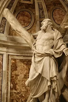 Images Dated 5th April 2007: Statue of St. Andrew in St. Peters Basilica, Vatican, Rome, Lazio, Italy, Europe