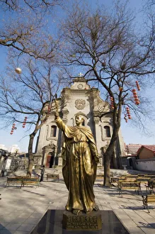 Statue of St. Francis Xavier at South Cathedral Catholic Church, Beijing, China, Asia Statue of St. Francis Xavier at South Cathedral Catholic Church, Beijing, China, Asia