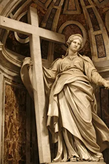 Vatican Prints: Statue of St. Helen in St. Peters Basilica, Vatican, Rome, Lazio, Italy, Europe