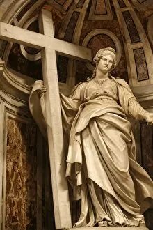 Statue of St. Helen in St. Peters Basilica, Vatican, Rome, Lazio, Italy, Europe