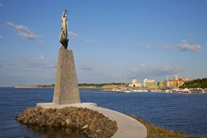 Bulgarian Prints: Statue of St. Nicholas in South Nessebar Bay, Nessebar, Bulgaria, Black Sea, Europe