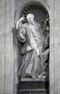 Basilica Prints: Statue of St. Paul in St. Peters Basilica, Vatican, Rome, Lazio, Italy, Europe