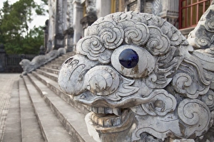 Stairway Prints: Statue at Tomb of Khai Dinh, UNESCO World Heritage Site