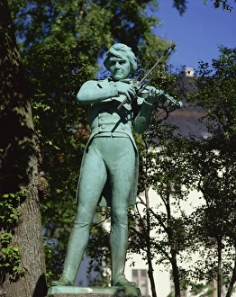 Musicians Prints: Statue of violinist Ole Bull, Bergen, Norway, Scandinavia, Europe