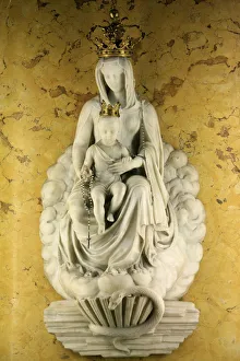 Milan Prints: Statue of Virgin and Child, Milan, Lombardy, Italy, Europe