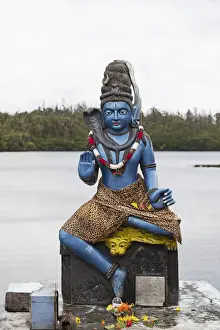 Ponds Prints: Statue of Vishnu, the Hindu god with cobra and wearing a leopardskin