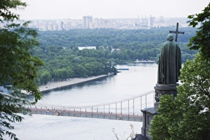 Bronze Prints: Statue of Volodymyr the Great above Dnieper River, Kiev, Ukraine, Europe