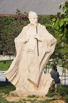 Xian Prints: A statue of Wang Wei, 701-761, the poetic Buddha of Great Tang