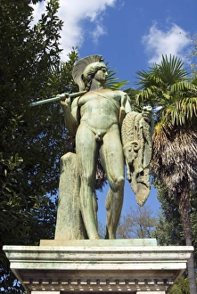 Nude Prints: Statue of Warrior in Thorvalosen Square, Rome, Lazio, Italy, Europe
