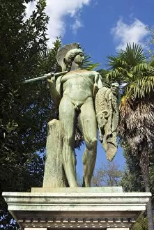Statue of Warrior in Thorvalosen Square, Rome, Lazio, Italy, Europe