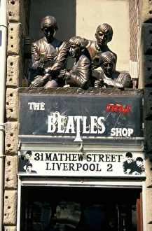 Melody Prints: Statues of the Beatles, the Cavern Quarter, Liverpool, England, United Kingdom, Europe
