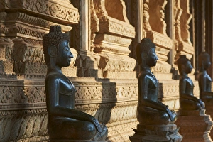 Vientiane Prints: Statues of the Buddha, Haw Pha Kaeo, Vientiane, Laos, Indochina, Southeast Asia, Asia