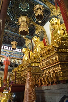 Images Dated 19th November 2008: Statues of the Buddha, Jinshan (Golden Hill) Temple, Zhenjiang, Jiangsu, China