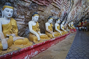 Hpa An Prints: Statues of the Buddha at the Kawgun Buddhist Cave