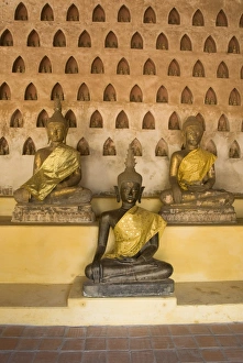 Buddha Prints: Statues of the Buddha, Wat Si Saket, Vientiane, Laos, Indochina, Southeast Asia, Asia